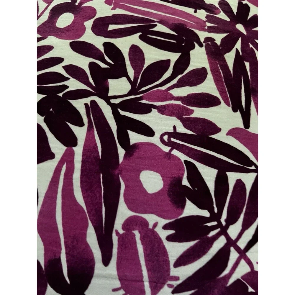 Kate Spade Decor Pillow Inkset Floral Cotton Silk & goose insert pink purple